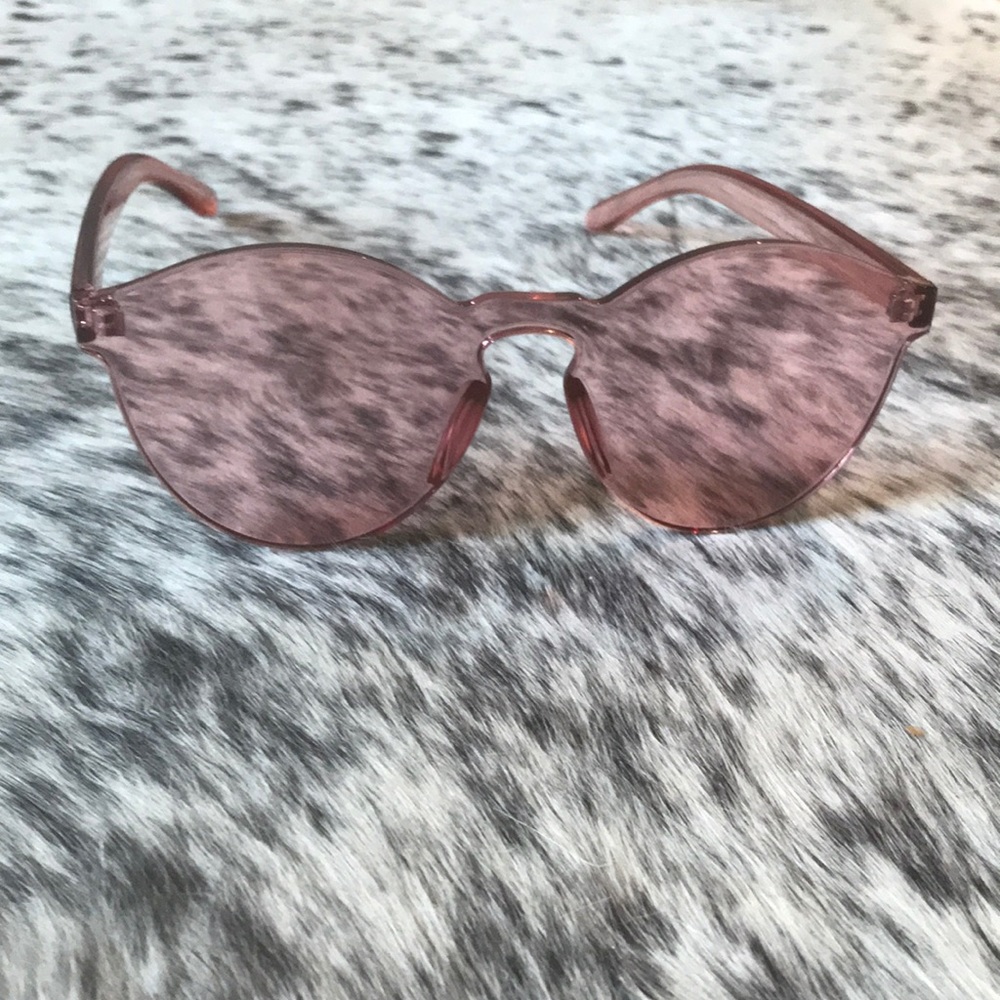 Clear pink free people glasses